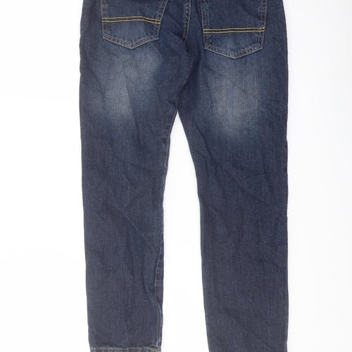 F&F Boys Blue Cotton Straight Jeans Size 9-10 Years Regular Button