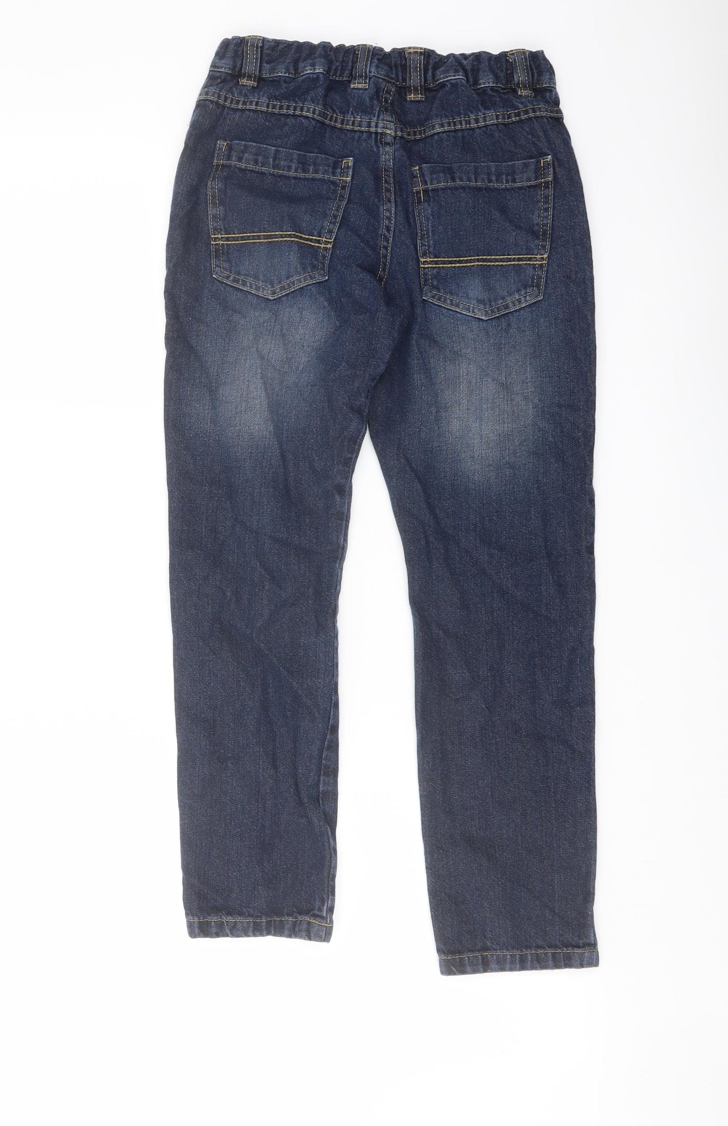 F&F Boys Blue Cotton Straight Jeans Size 9-10 Years Regular Button