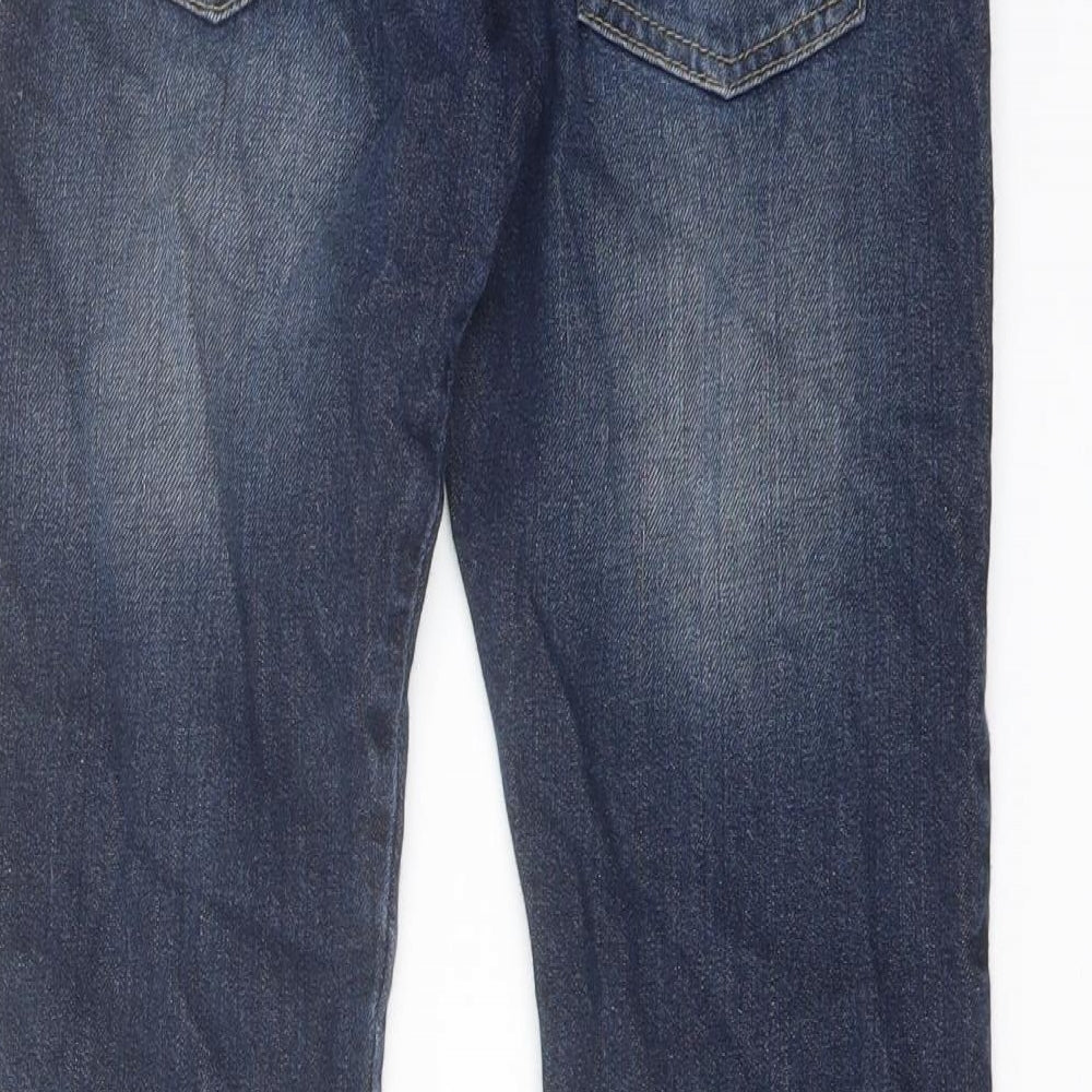 F&F Boys Blue Cotton Straight Jeans Size 9-10 Years Regular Button