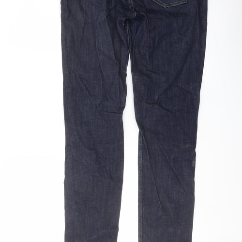 Topshop Womens Blue Cotton Straight Jeans Size 30 in L30 in Regular Button