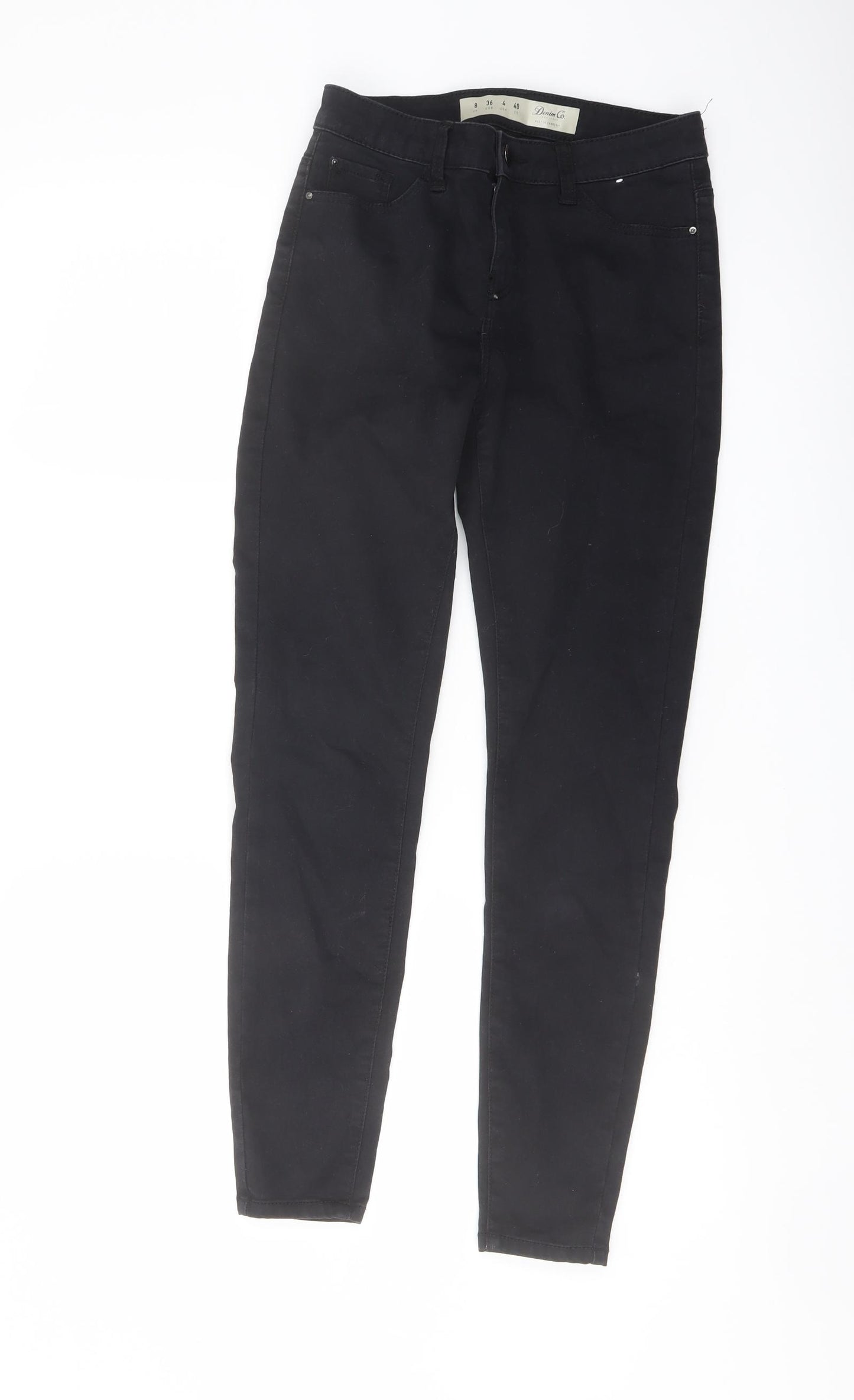 Denim & Co. Womens Black Cotton Skinny Jeans Size 8 L27 in Regular Button
