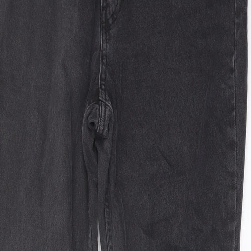 H&M Womens Grey Cotton Straight Jeans Size 12 L30 in Regular Button
