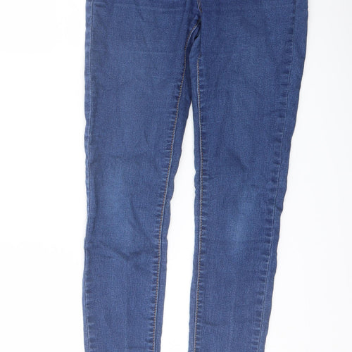 Denim & Co. Womens Blue Cotton Skinny Jeans Size 8 L27 in Regular Button