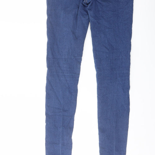 Denim & Co. Womens Blue Cotton Skinny Jeans Size 8 L27 in Regular Button