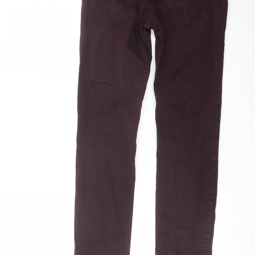 H&M Womens Purple Cotton Straight Jeans Size 8 L29 in Regular Button
