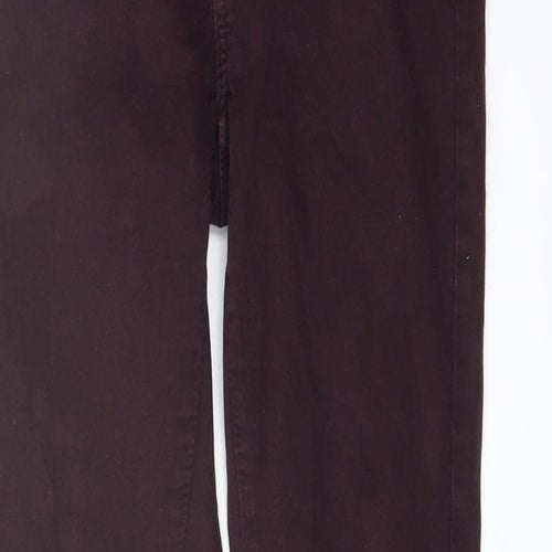 H&M Womens Purple Cotton Straight Jeans Size 8 L29 in Regular Button