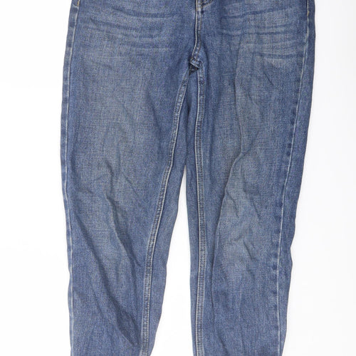 Topshop Womens Blue Cotton Mom Jeans Size 26 in L30 in Regular Button