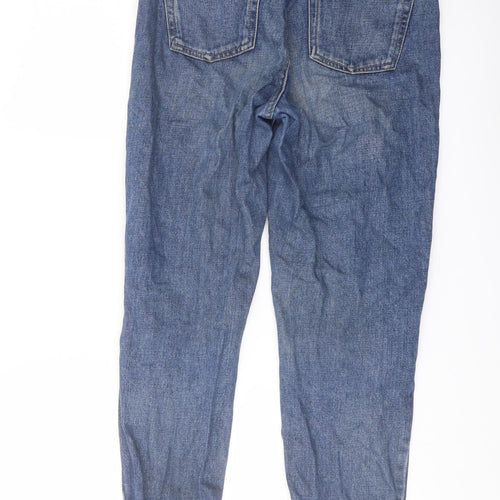 Topshop Womens Blue Cotton Mom Jeans Size 26 in L30 in Regular Button