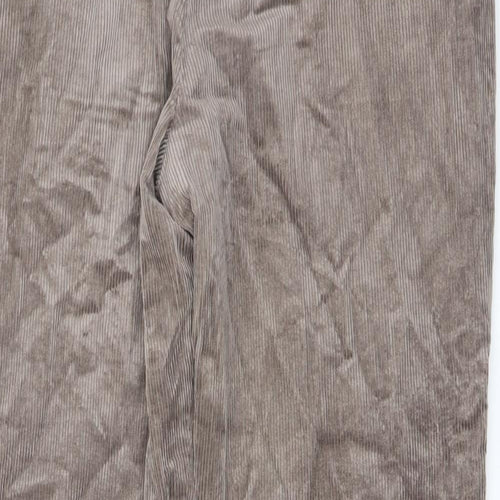 Marks and Spencer Mens Brown Cotton Trousers Size 36 in L29 in Regular Button
