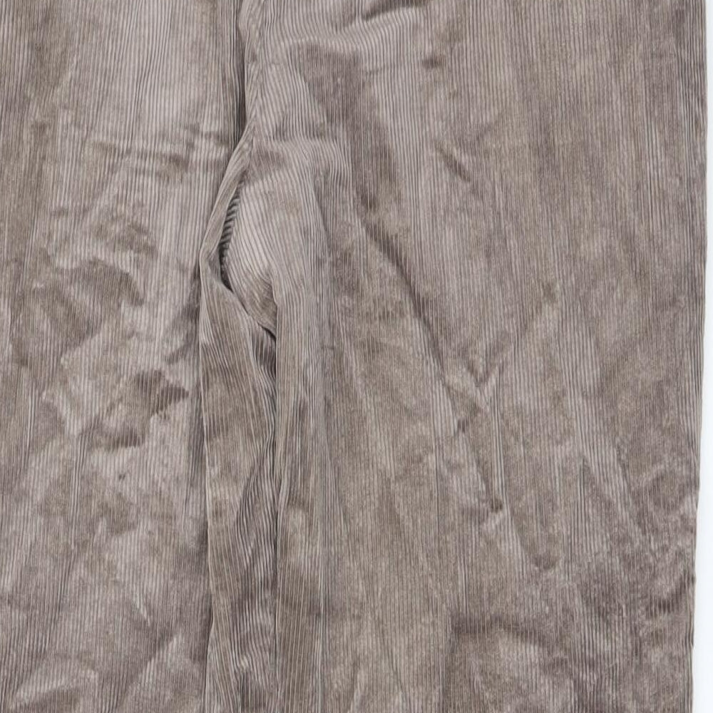 Marks and Spencer Mens Brown Cotton Trousers Size 36 in L29 in Regular Button