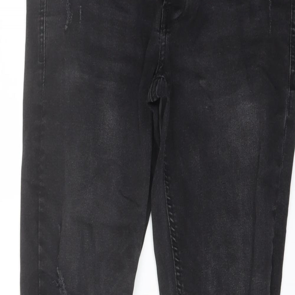 RESERVED Mens Black Cotton Straight Jeans Size 30 in L30 in Regular Button
