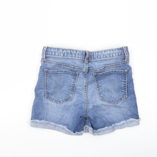 Gap Girls Blue Cotton Hot Pants Shorts Size 12 Years Regular Zip