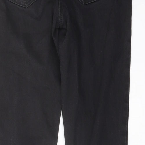 NEXT Womens Black Cotton Skinny Jeans Size 14 L28 in Regular Button
