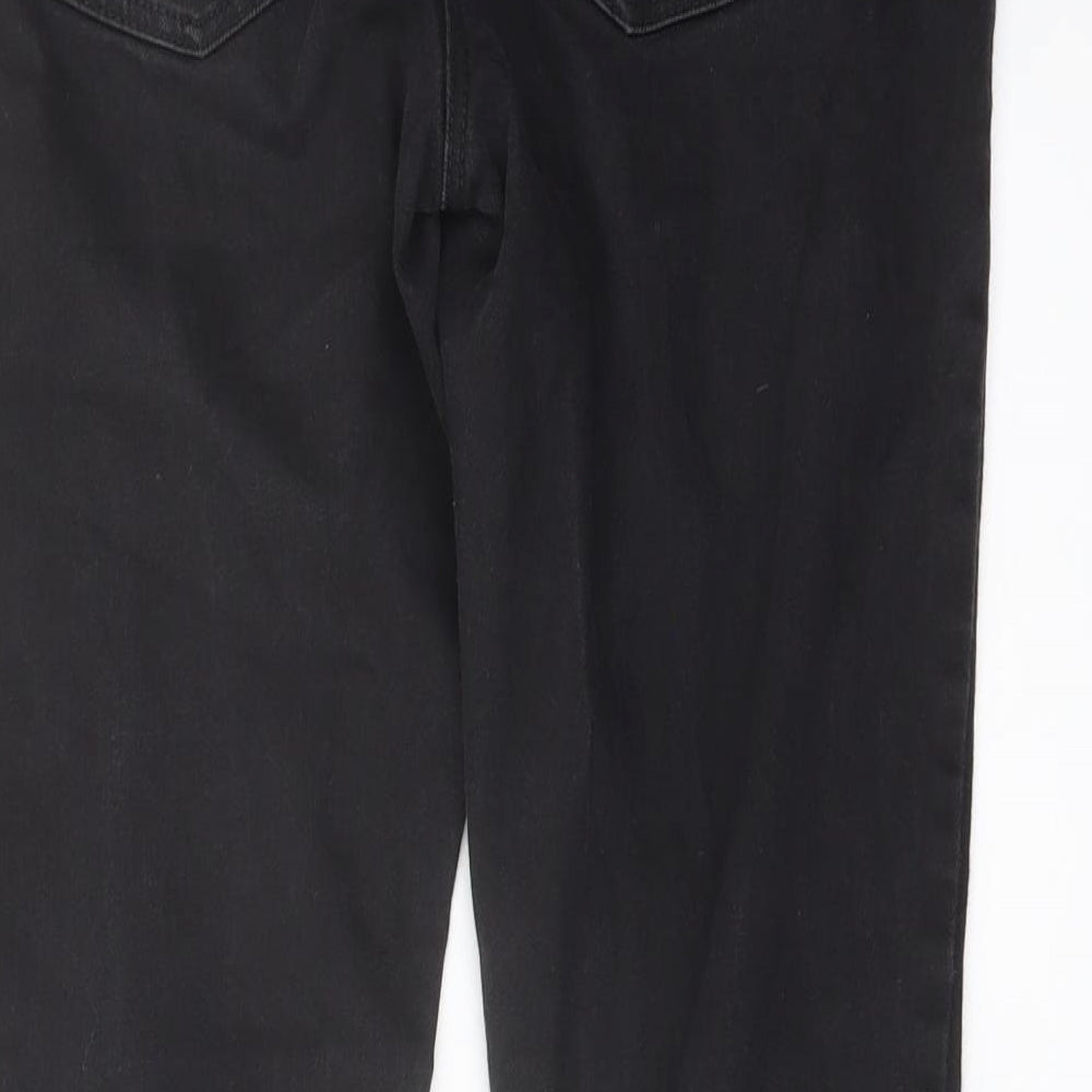 NEXT Womens Black Cotton Skinny Jeans Size 14 L28 in Regular Button