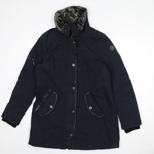 Gil Bret Womens Blue Rain Coat Coat Size 12 Zip