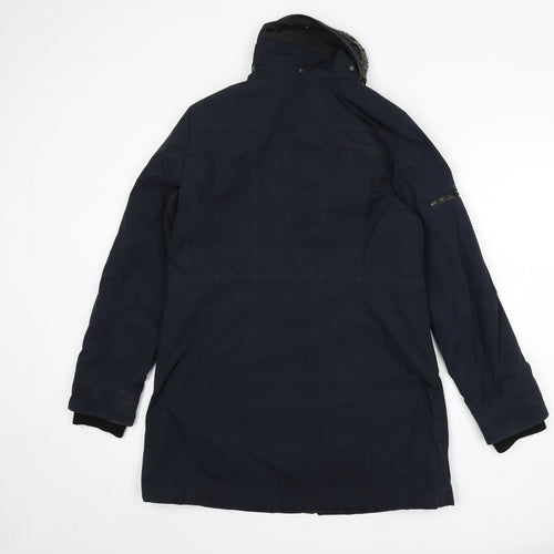 Gil Bret Womens Blue Rain Coat Coat Size 12 Zip