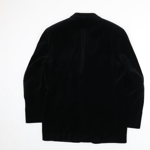Ciro Citterio Mens Black Cotton Jacket Blazer Size 38 Regular
