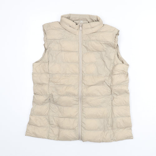 Marks and Spencer Womens Beige Gilet Coat Size 12 Zip