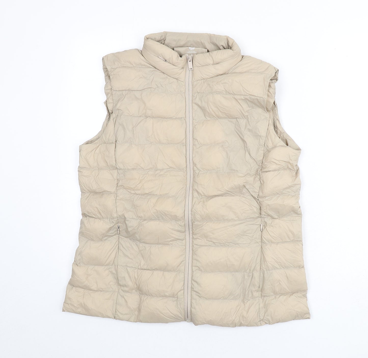 Marks and Spencer Womens Beige Gilet Coat Size 12 Zip