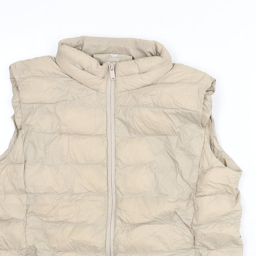 Marks and Spencer Womens Beige Gilet Coat Size 12 Zip