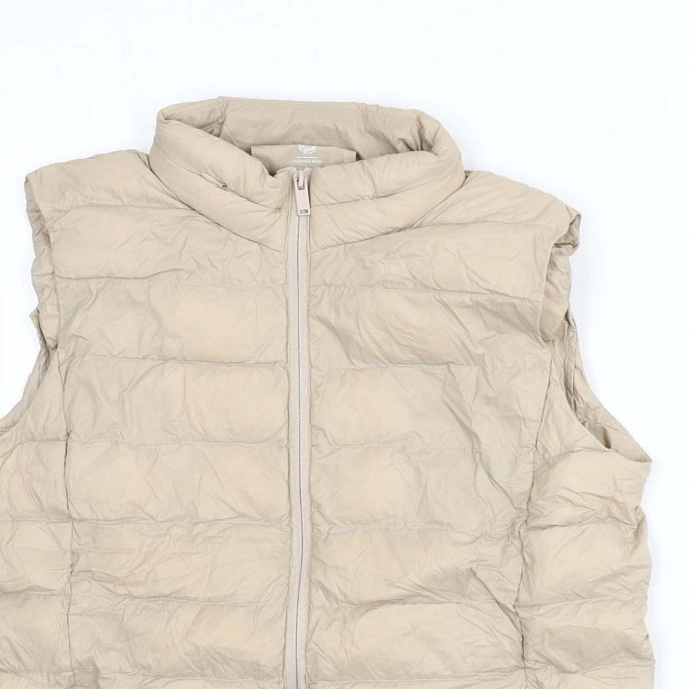 Marks and Spencer Womens Beige Gilet Coat Size 12 Zip