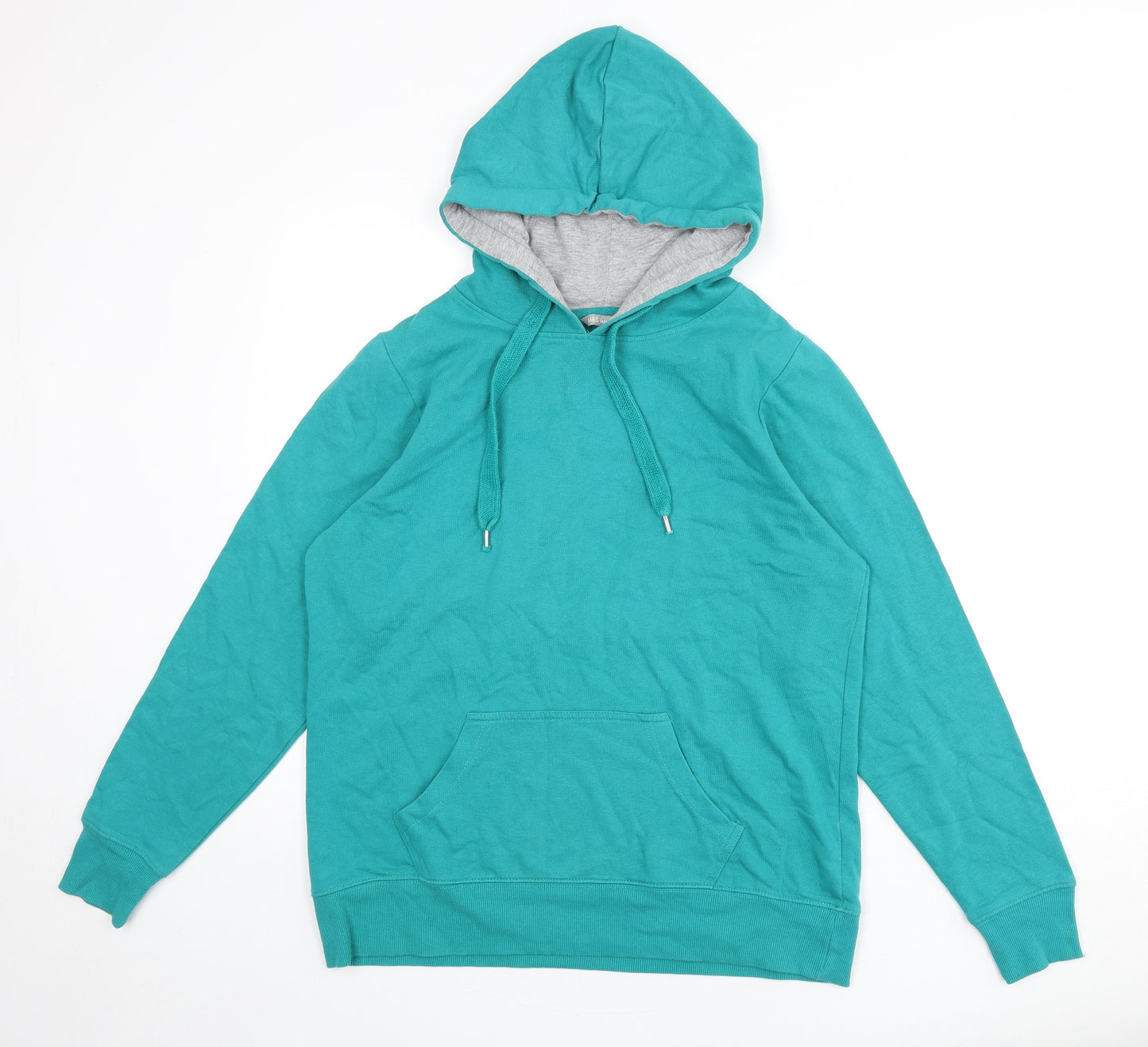 Marks and Spencer Womens Green Cotton Pullover Hoodie Size 16 Pullover