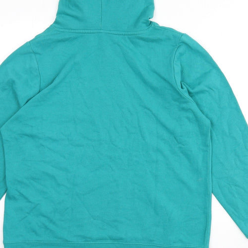 Marks and Spencer Womens Green Cotton Pullover Hoodie Size 16 Pullover