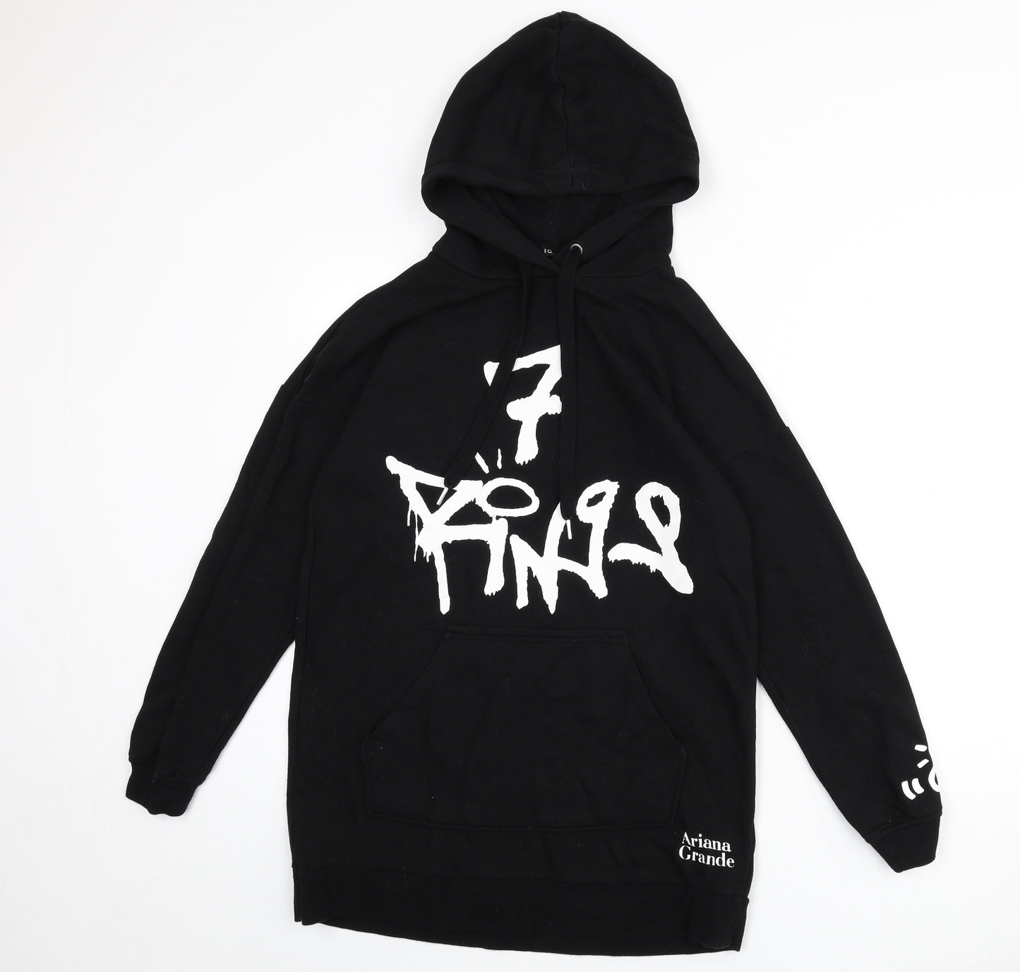 H&M Womens Black Cotton Pullover Hoodie Size S Pullover - Ariana Grande, 7 Rings