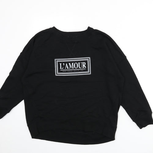 New Look Womens Black Polyester Pullover Sweatshirt Size 10 Pullover - L'Amour Paris