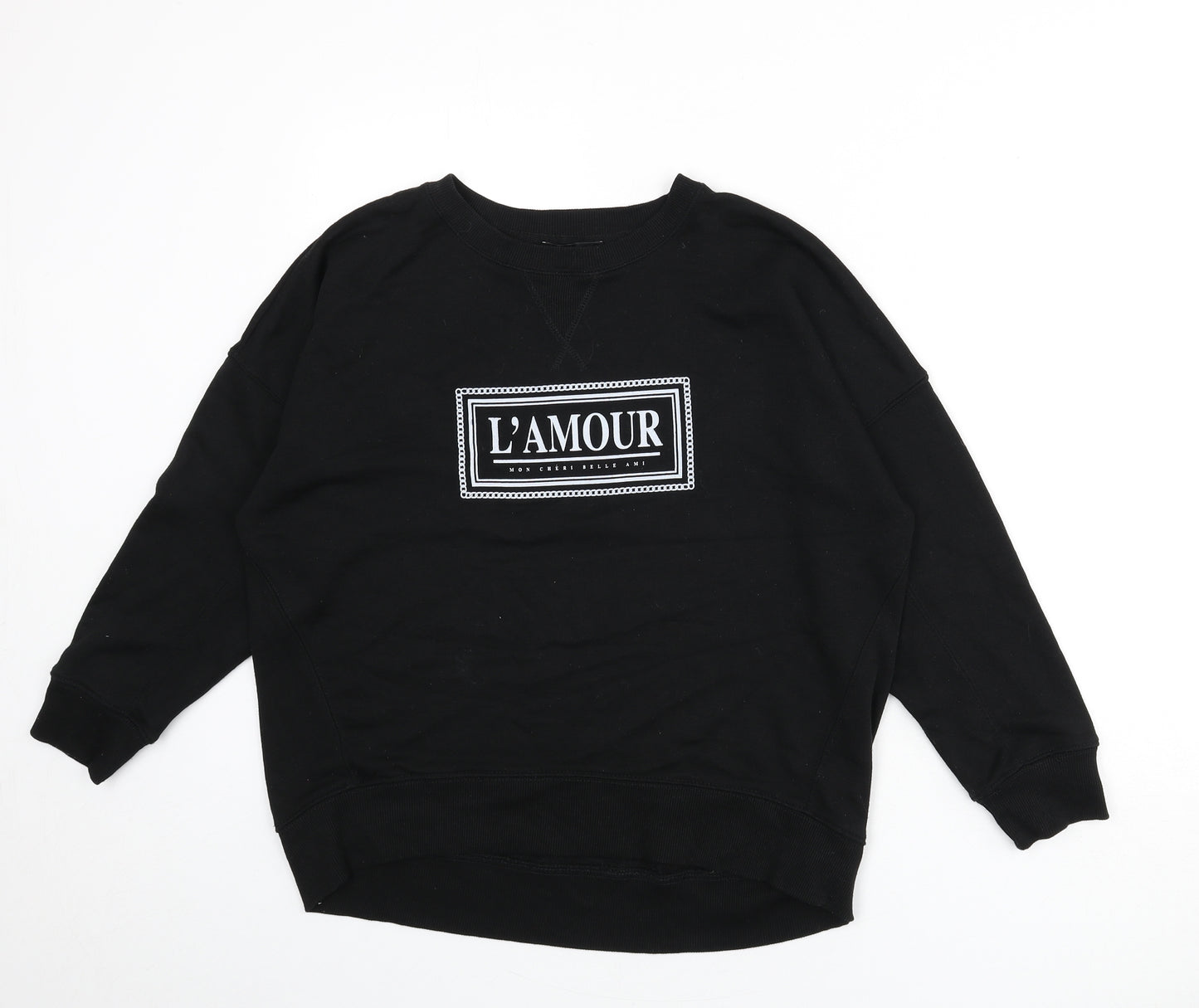 New Look Womens Black Polyester Pullover Sweatshirt Size 10 Pullover - L'Amour Paris