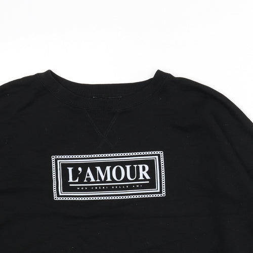 New Look Womens Black Polyester Pullover Sweatshirt Size 10 Pullover - L'Amour Paris