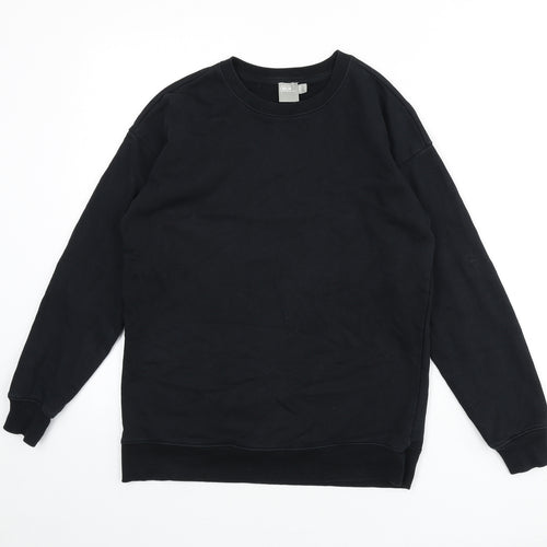 ASOS Womens Black 100% Cotton Pullover Sweatshirt Size 6 Pullover