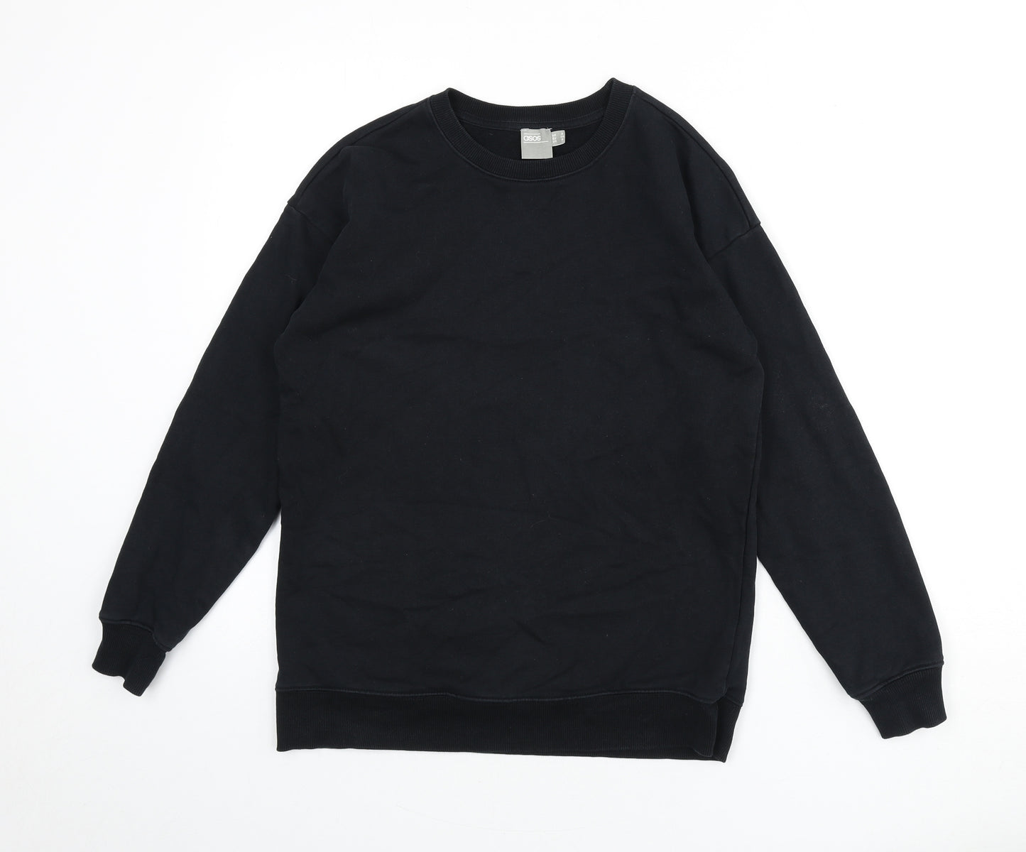 ASOS Womens Black 100% Cotton Pullover Sweatshirt Size 6 Pullover