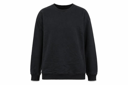 Front view of ASOS women’s black 100% cotton pullover sweatshirt, size UK 6, pullover