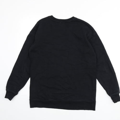 ASOS Womens Black 100% Cotton Pullover Sweatshirt Size 6 Pullover