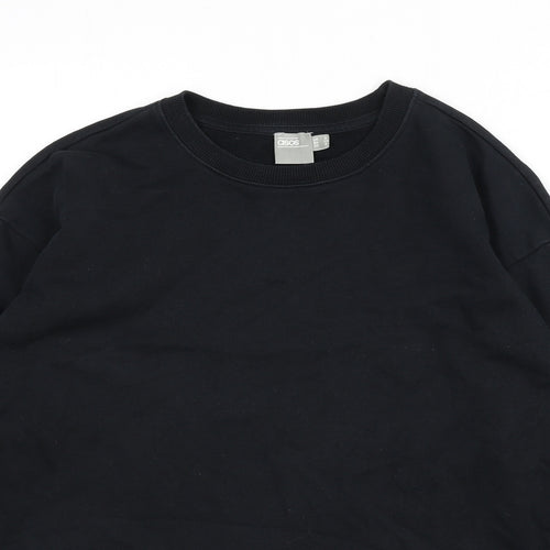 ASOS Womens Black 100% Cotton Pullover Sweatshirt Size 6 Pullover