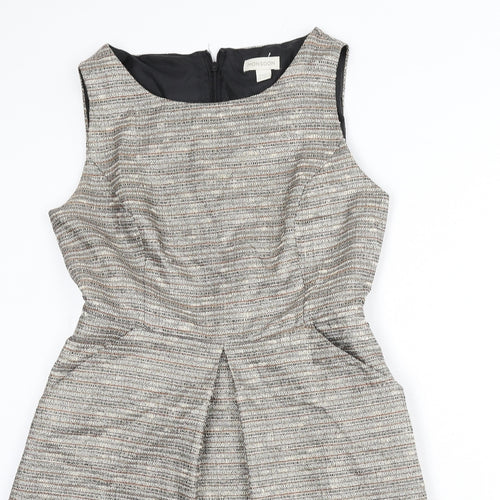 Monsoon Womens Multicoloured Striped Acrylic A-Line Size 12 Boat Neck Zip