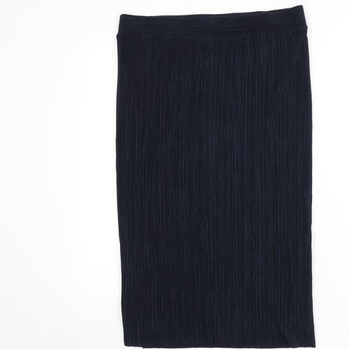 Per Una Womens Blue Polyester Bandage Skirt Size 12