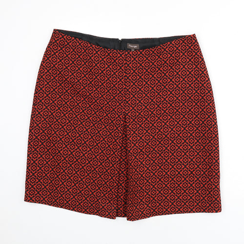 Phase Eight Womens Orange Geometric Polyester A-Line Skirt Size 18 Zip