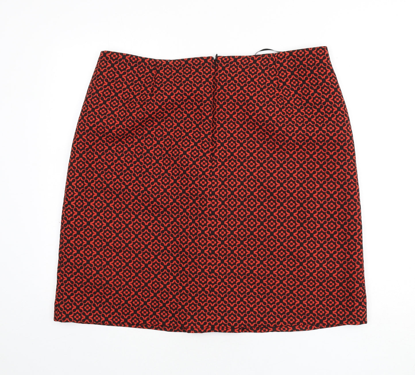 Phase Eight Womens Orange Geometric Polyester A-Line Skirt Size 18 Zip