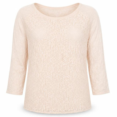 Autograph Womens Pink Floral Viscose Basic T-Shirt Size 14 Round Neck - Lace Overlay