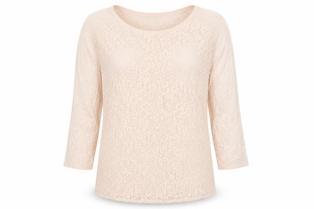 Autograph Womens Pink Floral Viscose Basic T-Shirt Size 14 Round Neck - Lace Overlay