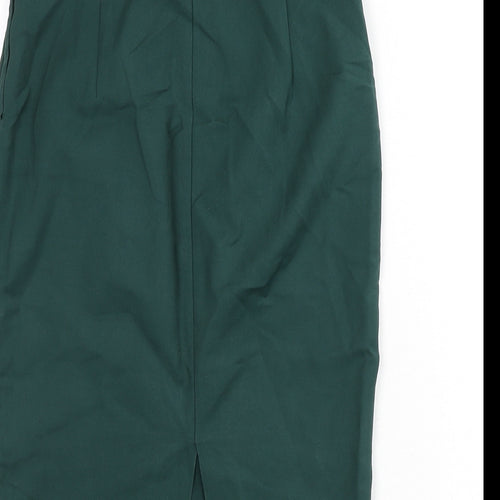 Zara Womens Green Polyester Straight & Pencil Skirt Size XS Zip - Slit