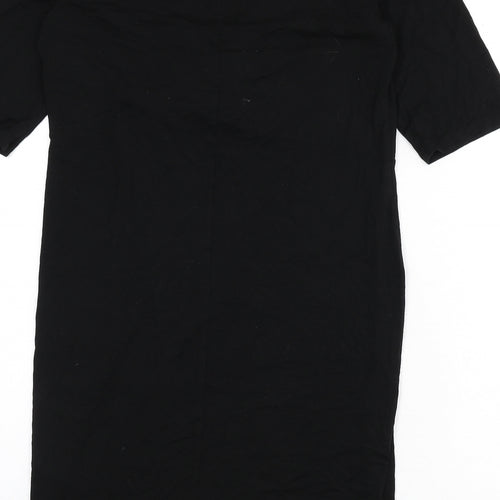 H&M Womens Black Viscose Sheath Size M V-Neck Pullover - Knot Front