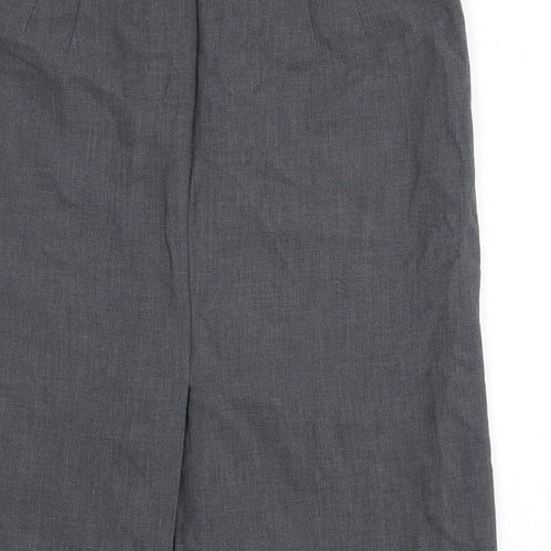 St Michael Womens Grey Polyester Straight & Pencil Skirt Size 18 Zip - Slit