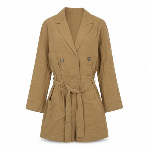 Only Womens Brown Viscose Romper One-Piece Size 8 L4 in Button - Belt Included