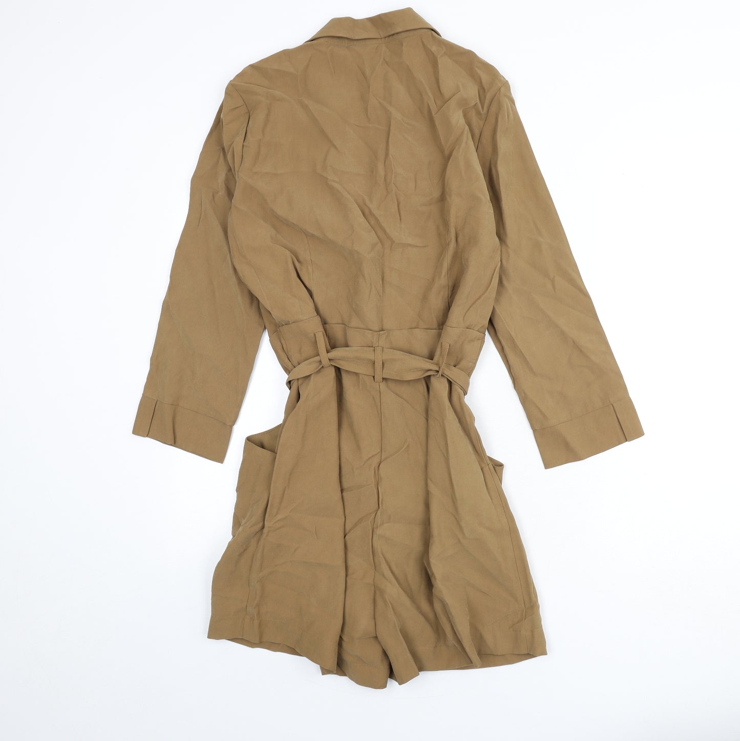 Only Womens Brown Viscose Romper One-Piece Size 8 L4 in Button - Belt Included