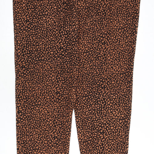 LTS Womens Brown Geometric Polyester Jogger Trousers Size 18 L37 in Regular