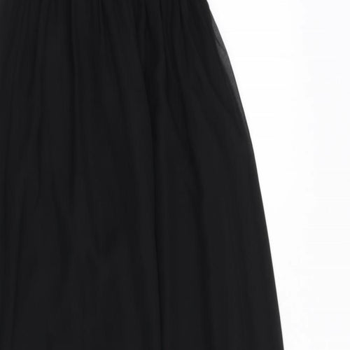 Little Mistress Womens Black Polyester Maxi Size 8 Scoop Neck Pullover - Sequins, Lace Detail