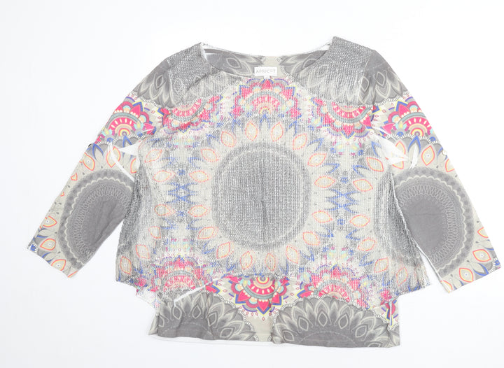 Apricot Womens Multicoloured Boat Neck Geometric Polyester Pullover Jumper Size M - Overlay